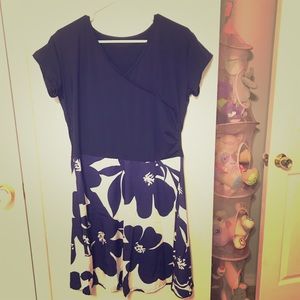 Faux-wrap Midi dress